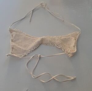 Frankie's Bikinis Cream Lace Bandeau